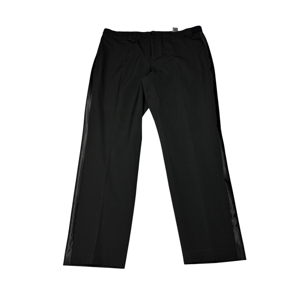 NWT NYDJ Black Tuxedo Trousers Satin Stripe Lift Tuck Dress Women 12 Pants 36 28